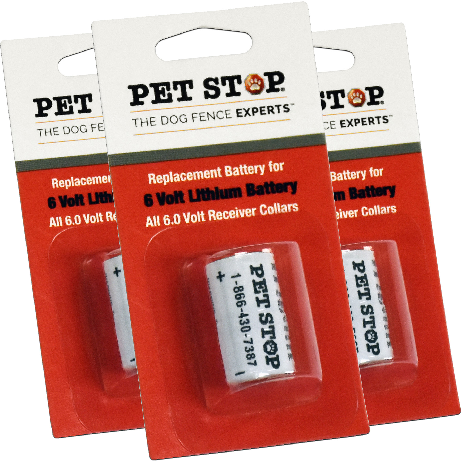 Pet Stop 6V Lithium Battery Three Pack